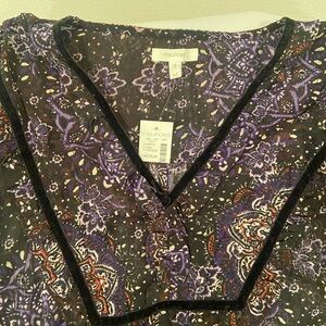 Maurices Black and Purple Patterned Top